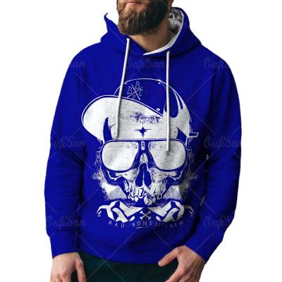 China Anti-pilling Autumn Fashion New Skull Warrior Digital Printing Logo Men Sweater Street Sports Hoodie OEM Custom Made for sale