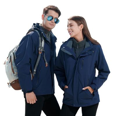 China New Breathable Anorak Plus Fleece Coat Two Piece Warm Clothes Three In One Men / Women Anorak Jacket for sale