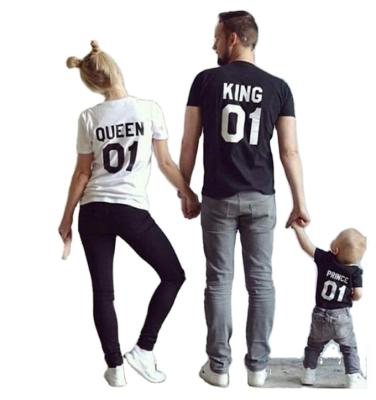 China Hot Selling Anti-pilling OEM Printed Couple T-shirts Short Casual Summer Parent-child T-shirts for sale