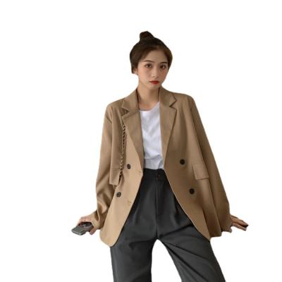 China QUICK DRY Korean version of the new thin section drape the small suit women's popular long-sleeved khaki mid-length loose jacket for sale