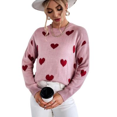 China pink sweater women ladies sweater Autumn New Coats College Style European and American soft love Anti-wrinkle for sale