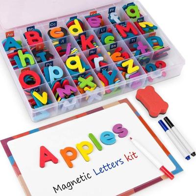 China Eco-friendly Material Magnetic Alphabet Letters Foam Uppercase Lowercase ABC Magnets for Refrigerator Fridge Educational Toys Study Set for sale