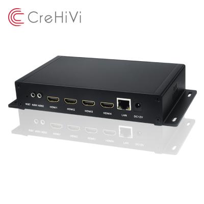 China TV broadcast 4 channel hdmi encoder with H.265 encoding for broadcast for sale