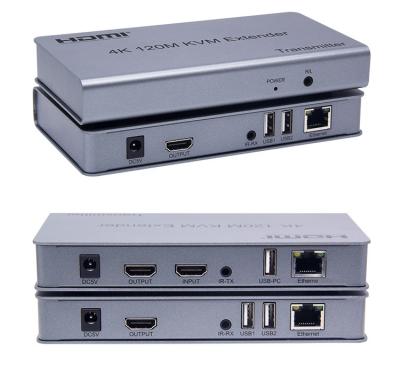 China No singal loss high quality no extra Dealy Network Cat5e Cat6 Cat7 HDMI UTP IP USB HDMI 4K 120M KVM with loop out and USB out for sale