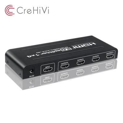 China HDMI2.0 4:4 Splitter 1x4 4K/60Hz VYUV Top Rate: 4 60fps 1 in 4 out 4 Ports HDMI Splitter HV-SP104V20 for sale