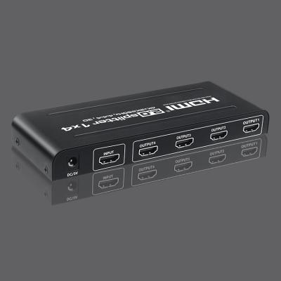 China Metal housing 600mhz 1 input 4 output audio video splitter sky q compatible hdcp 22 hdmi 4 splitter for sale