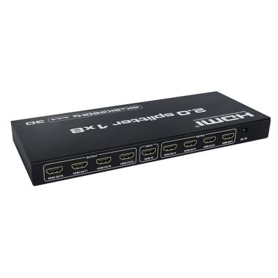 China Metal Housing HDMI 2.0 HDMI Manufacturer Splitter 1 Input 8 Output for sale