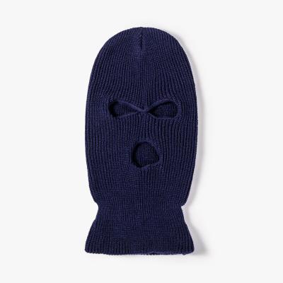 China COMMON Knitted Ski Mask Cover Winter Snow Windproof Outdoor Mask Balaclava Hood Beanie Warm Tactical Hat 3 Hole Full Face Stretch for sale