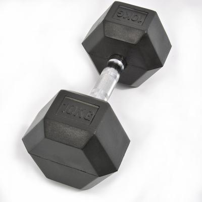 China Commercial Weight Lifting High Quality Cast Iron Strength Training Use Hex Hex Rubber Coated Dumbbell for sale