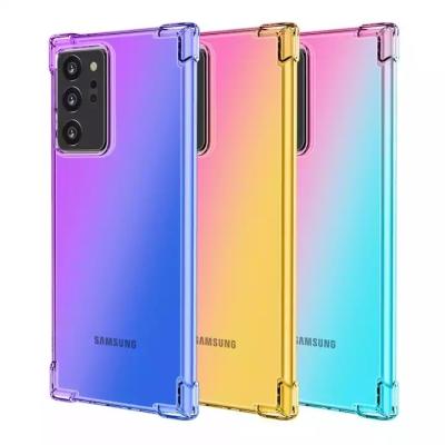 China Shockproof For Samsung S23 S22 Note 20 1.5 Airbag 1.5 Mm TPU Ultra Shockproof Rainbow Transparent Gradient Changing Phone Case for sale