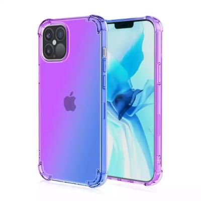 China Shockproof Clear Bumper Case For iPhone 14 13 12 Pro Max Clear Space TPU Phone Case Rainbow Gradient Changing Shockproof for sale