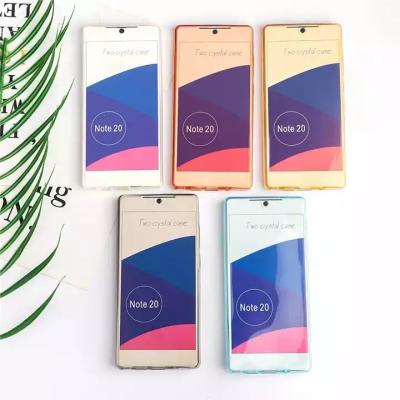 China Shockproof For Samsung Note 20 S20 Ultra 2 In 1 360 Dual Side Full Cover Transparent Soft Crystal TPU Phone Case for sale