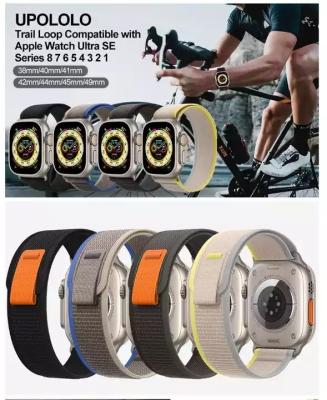 China Fanshion Sport Gold Loop Braided Bands For Apple Watch 49mm 45mm 44mm 41mm 40mm Men Women Armor Sports Nylon Strap For iWatch Ultra Series for sale