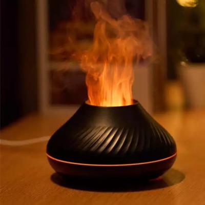 China Smell Amazon Smart Power Off Sale 130ml Aroma Essential Oil Nebulizer Comfortable Warm Flame LED Ultrasonic Light Diffuser Air Humidifier for sale