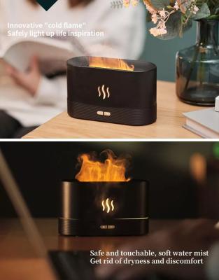 China Feel Factory Direct Selling Comfortable Ultrasonic Fire Flame Humidifier Aroma Diffuser Air Essential Oil Humidifier for sale