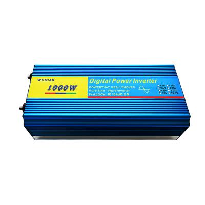 China Off Grid Pure Sine Wave Power Inverter 1000W DC to AC Power Inverter with Battery Charger 150*380*90mm for sale