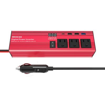 China 600W AC 12V Vehicle Power Inverter DC to 110V Inverter with USB Interface Portable Vehicle Power Inverter AC Converter 21.5*10.5*7CM for sale