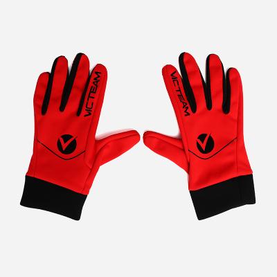 China Wholesale Custom Breathable Logo Soccer Training Fitness Exercise Sports Gloves Non-Slip Silicone Warmth Red for sale