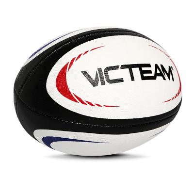 China Good Grip Machine Pitched Grippy Rubber Compound Rugby Ball , Official Size 5 4 3 Mini Midi Rugby Manufacturers for sale