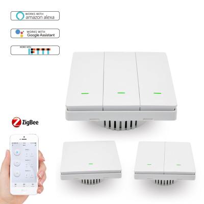 China Wholesale Smart Home Automation System EU Standard Voice Control Works with Alexa Smart Zigbee Light Switch for sale