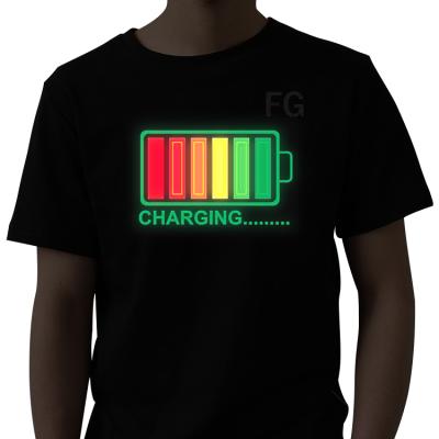 China Promotion Factory Supply Hot Selling EL Led Flashing Programmable Led T-Shirt for sale