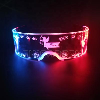 China PVC Party Halloween Led Light Glasses Luminous Led Technology 2050 Glasses for sale