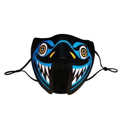 China Sound Activated and Flashing Factory LED Light Up Party Mask Masquerade Mask Sound Activated Halloween EL Panel Mask for sale