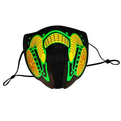 China New Style EL Panel Mask LED Sound Activated Fine Green Lighting and Flashing Sound Activated Mask for sale