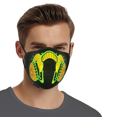 China 2021 New Arrival Sound Activated Or Flashing Led Led Sound Activated Luminous Voice Party Mask Using For Logo Promotion Christmas Party for sale