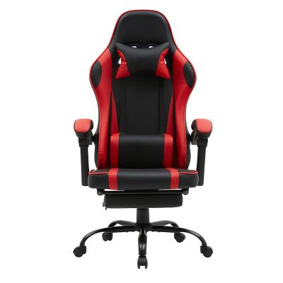 China Wholesale High Quality Comfortable Wrapping Luxury Leather Gaming Chair PU Rotating Gaming Chair With Footstool for sale