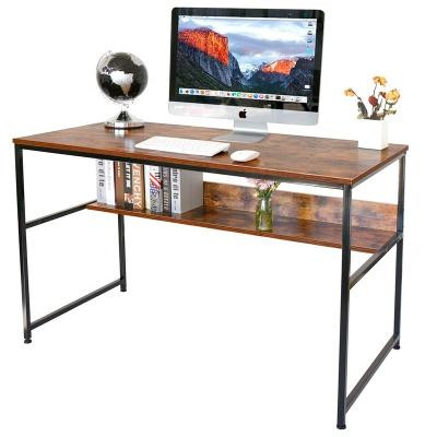 China Durable Modern Home Office Table Desk Wood And Metal Corner Table Small Computer Study Desk Modern With L Shelf for sale