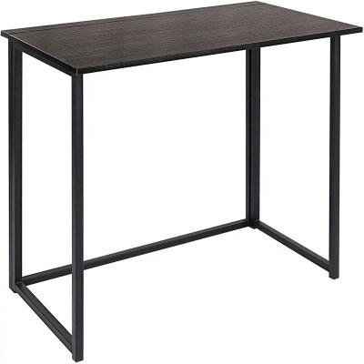 China Foldable Modern Simple Style No Assembly Black Office Home Office Foldable Computer Desk for sale