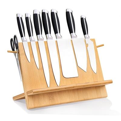 China Large Double Sided Magnetic Bamboo Knife Block Knife Holders for sale