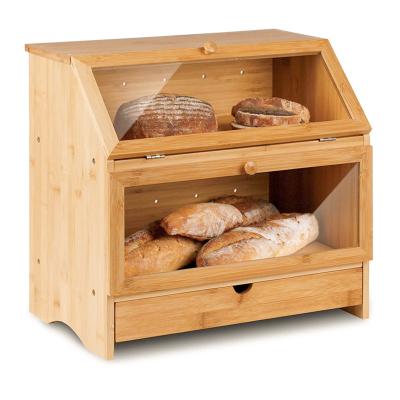 China Freshness Preservation Double Layer Bread Box Container With Drawer for sale