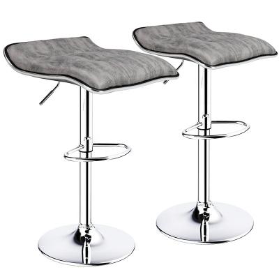 China Modern Multiple Color Height Adjustable Swivel Bar Chair Custom Backless Bar Stool Chair Set for sale