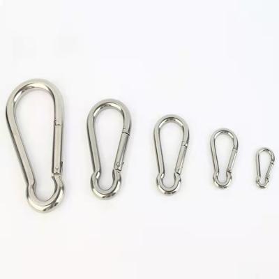 China Heavy industry high quality metal hook spring hook climbing snap carabiner cuts hook 304 stainless steel for sale