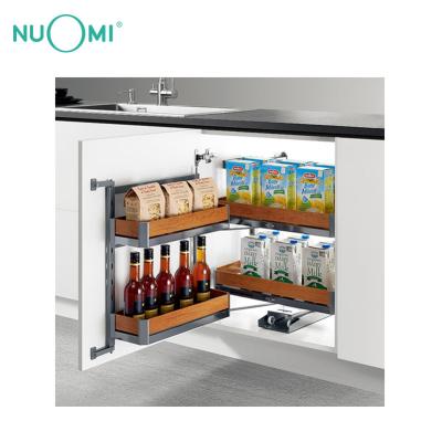 China Kitchen Side Cabinet Basket NUOMI Mirage Series Stainless Steel Galley Wire Pull Out Basket for sale