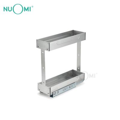 China 304 Stainless Steel Kitchen Cabinet Basket NUOMI Series ALPHA Slim Storage Basket Two Tiers for sale