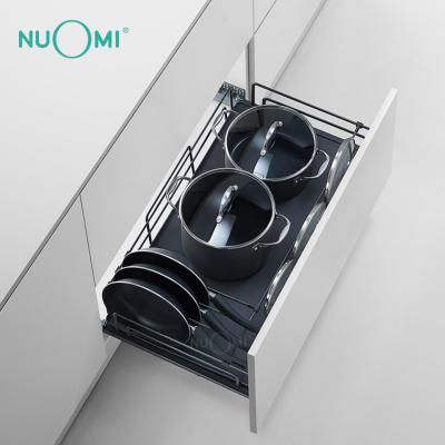 China Under Kitchen Sink Cabinet Slide Basket NUOMI Majaz Series Stainless Steel Kitchen Drawer Basket In Cabinet for sale