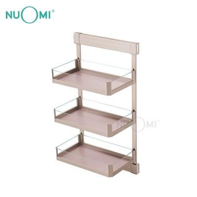 China Nuomi China Factory Eco - Friendly Wardrobe Accessories Three - Layer Glass Side Basket for sale