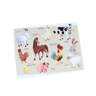 China Wholesale Cheap Viable Plastic Washable Durable Animals Nature Place Mat Non-Slip Kids Place Mats for sale