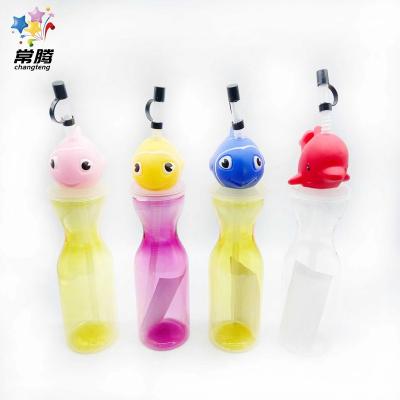 China New Arrivals Viable 450ml Plastic Juice Water Bottle Animal Fish Plastic Bottles And Tropical Fish And Straw Animal Hot Water Bottle for sale