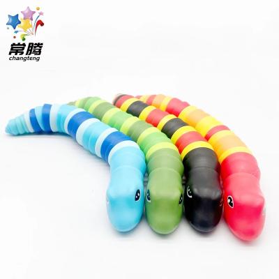 China Relieves Anxiety Multi Color Decompression Relief Finger Snake Stress Worm Snails Rainbow Snake Slug Sensory Moveable Person Toy for sale