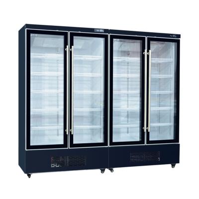 China 4-Door Beer Freezer Large Capacity Open Catering And Beverage Cola Cooler Fridge Rectangle for sale