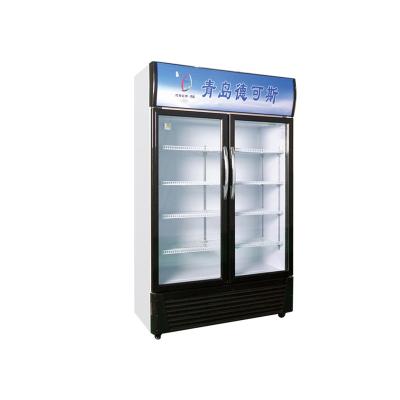 China Manufacturer supply double-opening glass door display freezer fridge rectangle for sale