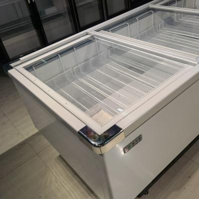 China Hot Sale High Gloss Aluminum Fashion Deep Blast Chest Freezers Power Saving Single Storage Freezer for sale