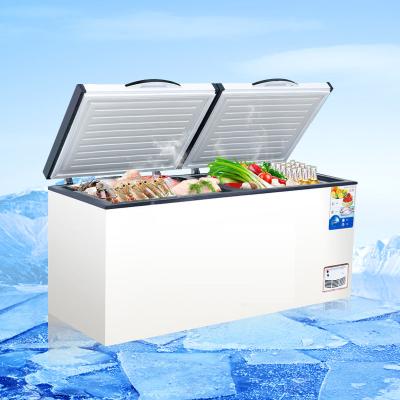 China Supermarket hot commercial high gloss aluminum top high gloss aluminum display storage opening storage fish chest freezer for sale