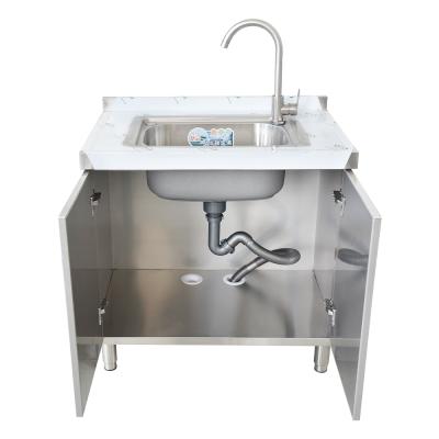 China Modern Stainless Steel Kitchen Counter Top Kitchen Set Furniture Kichen Sink With Cabinet For Outdoor Kitchen for sale