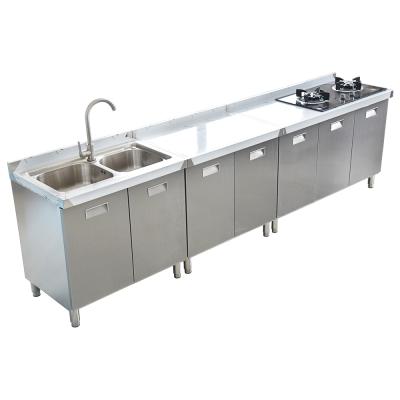 China Modern SUS 304 Modern Kitchen Unite Cabinet Kitchen Countertop 2021 With Sink & Table Top & Stove & Drawer for sale