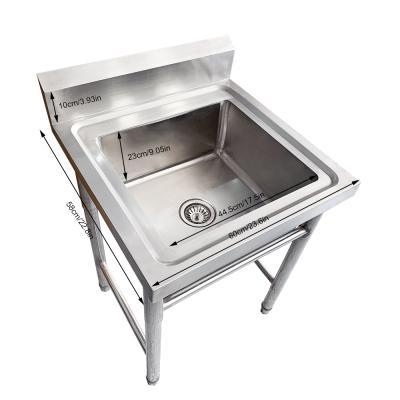 China Without Faucet 304/201 Stainless Steel Outdoor Laundry Sink Hand Wash Station Sink With Single Bowl for sale